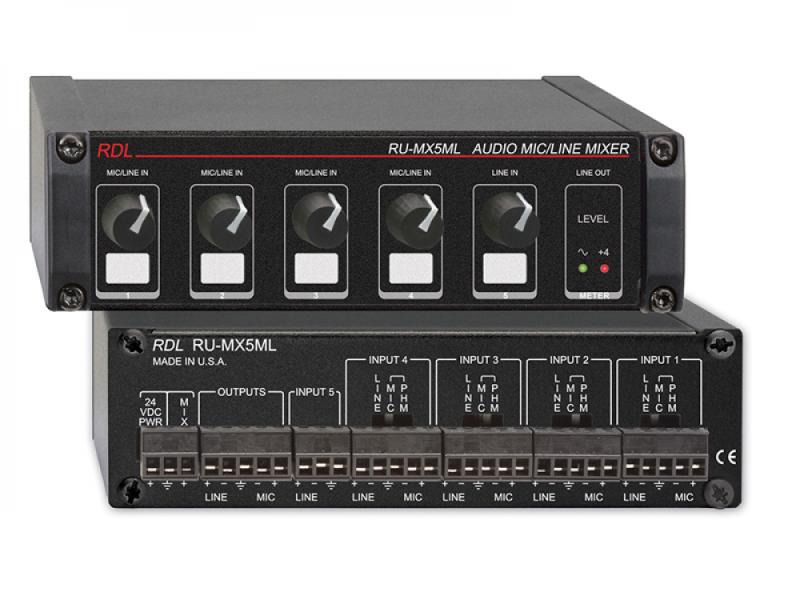 RDL
RU-MX5ML5 Input Mic/Line Mixer w/Phntm